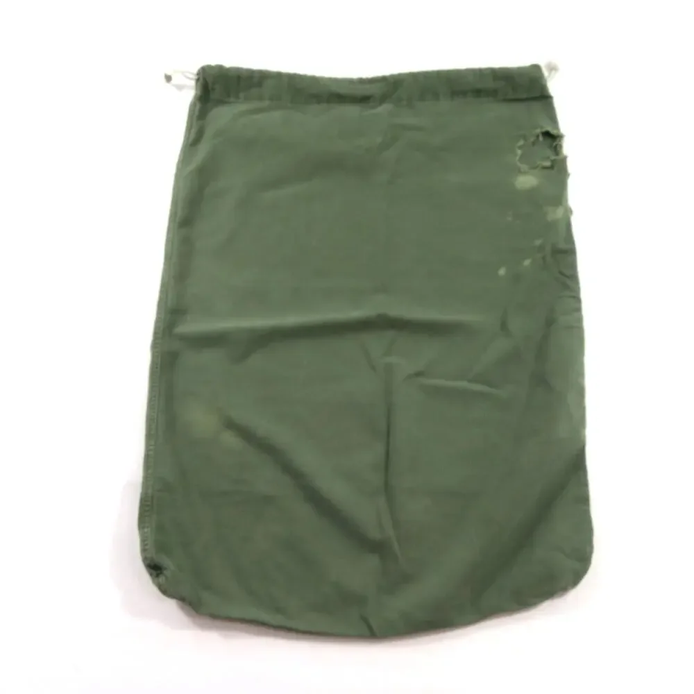 Army Military Cotton Green Laundry Bag 32 X 23 Drawstring 1960s